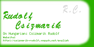 rudolf csizmarik business card